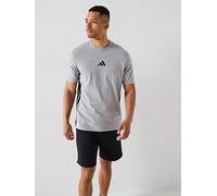 adidas Sportswear Men's Essential 3-Stripes Jersey T-Shirt, Medium Grey Heather, Size L, Men Medium Grey Heather