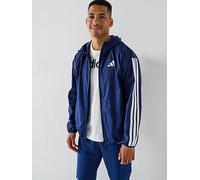 adidas Sportswear Men's Essential 3-stripes Windbreaker, Dark Blue, Size S, Men Dark Blue