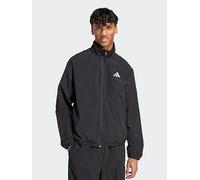 adidas Men's ESSENTIALS SMALL LOGO WINDBREAKER, Black/White, XXL