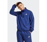 adidas Men's ESSENTIALS SMALL LOGO WINDBREAKER, Dark Blue/White, M