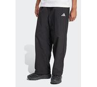 adidas Sportswear Men's Essential Small Logo Woven Open Hem Pant, Black/White, Size L, Men Black/White