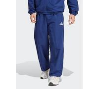 Adidas Men's Essentials Small Logo Woven Open-Hem Pants, Dark Blue/White, L
