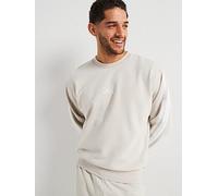adidas Men's ESSENTIAL THREE STRIPES FRENCH TERRY SWEATSHIRT, Wonder Alumina/White, XL