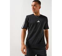 adidas Sportswear Mens Essentials 3-Stripe Single Jersey T-Shirt, Black/White, Size 2Xl, Men Black/White