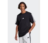 adidas Sportswear Mens Essentials 3-Stripe Single Jersey T-Shirt, Black/White, Size S, Men Black/White