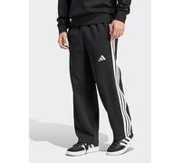 adidas Sportswear Men's Essentials 3 Stripes Fleece Wide Leg Pants, Black/White, Size M, Men Black/White