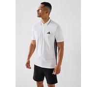 adidas Sportswear Men's Essentials 3-stripes Pique Polo Shirt, White/Black, Size S, Men White/Black