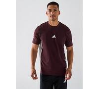 adidas Men's Essential Three Stripes Single Jersey TEE, Shadow Brown/Black, S