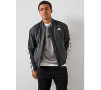 adidas Men's Essentials CLIMAWARM 3 Stripes Insulated bomber Jackets, black, XL