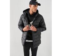 adidas Sportswear Men's Essentials Climawarm 3 Stripes Light Down Hooded Parkas, Black, Size M, Men Black