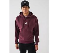 adidas Men's ESSENTIALS FEELCOZY FLEECE HOODIE, aurora ruby/white, S