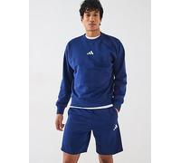 adidas Sportswear Mens Essentials Feelcozy Fleece Sweatshirt - Blue, Dark Blue/White, Size M, Men Dark Blue/White