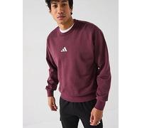 adidas Sportswear Mens Essentials Feelcozy Sweatshirt - Red, Aurora Ruby/White, Size S, Men Aurora Ruby/White