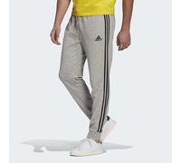 ADIDAS Sportswear Mens Essentials French Terry Tapered Cuff 3-Stripes Pants - Grey Cotton - Size Small