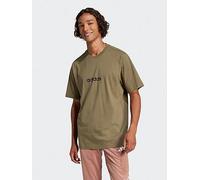 adidas Men's Essentials Linear Single Jersey TEE, Olive strata/Black, S