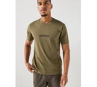 adidas Sportswear Mens Essentials Linear Single Jersey T-Shirt, Olive Strata, Size Xl, Men Olive Strata