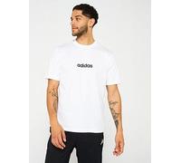 adidas Sportswear Mens Essentials Linear Single Jersey T-Shirt - White, White/Black, Size Xl, Men White/Black