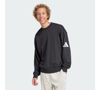 ADIDAS Sportswear Mens Essentials Loose Fit 3 Bar Logo Sweatshirt - Black/White - Size Medium
