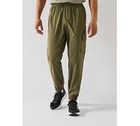 adidas Sportswear Men's Essentials Small Logo Cargo Joggers, Olive Strata/Black, Size M, Men Olive Strata/Black