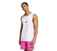 adidas Men's Essentials Small Logo Single Jersey Tank TOP, White/Black, L