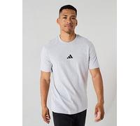 adidas Sportswear Men's Essentials Small Logo T-Shirt, Light Grey Heather/Black, Size S, Men Light Grey Heather/Black