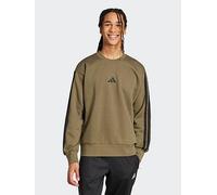 adidas Sportswear Men's Essentials Three Stripes Fleece Sweatshirt, Green, Size S, Men Green