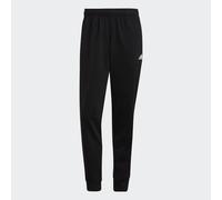 adidas Men's Essentials Warm-Up Tapered 3-Stripes Track Pants, Black / White, S