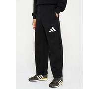 adidas Sportswear Mens Essentials Wide-leg 3 Bar Logo Joggers - Black, Black/White, Size S, Men Black/White