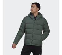 ADIDAS Sportswear Mens Helionic Hooded Down Jacket - Green Recycled Material - Size X-Small
