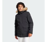 ADIDAS Sportswear Mens Hooded Fur Parka - Black Recycled Material - Size Large