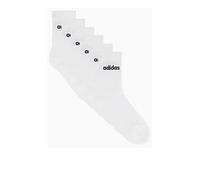 adidas Unisex LINEAR CREW SOCKS CUSHIONED SOCKS 6 PAIR PACK, White/Black, 4.5-6