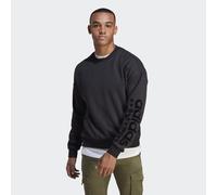ADIDAS Sportswear Mens Lounge Fleece Sweatshirt - Black Cotton - Size Medium