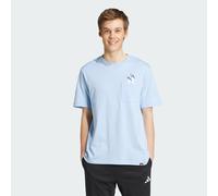 ADIDAS Sportswear Mens Lounge Slides Graphic Pocket Tee - Blue - Size X-Large