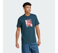 adidas Sportswear Mens Photo Real Two-Tone Tee - Teal Cotton - Size Medium
