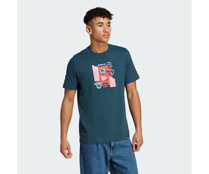 adidas Sportswear Mens Photo Real Two-Tone Tee - Teal Cotton - Size X-Small