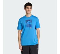 ADIDAS Sportswear Mens SUMMER SLIDES RELAX GRAPHIC T-SHIRT - Blue - Size X-Large