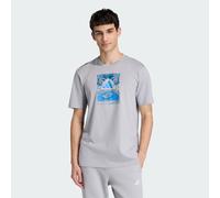 ADIDAS Sportswear Mens SUMMER SLIDES RELAX GRAPHIC T-SHIRT - Grey - Size X-Large