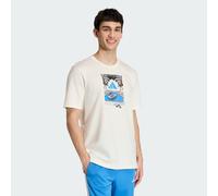 ADIDAS Sportswear Mens SUMMER SLIDES RELAX GRAPHIC T-SHIRT - Off-White - Size X-Large