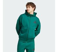 adidas Sportswear Mens Z.N.E. Full-Zip Hooded Track Jacket - Forest Green Recycled Material - Size Medium
