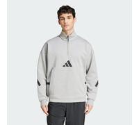 adidas Sportswear Mens Z.N.E. Quarter-Zip Sweatshirt - Light Grey - Size X-Large