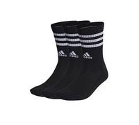 adidas Unisex Kids 3-Stripes Cushioned Crew Socks 3 Pairs, Black / White, 2-3.5 UK