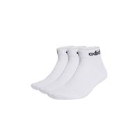 adidas Sportswear Unisex 3 Pack Cushioned Linear Ankle Socks, White/Black, Size M, Men White/Black