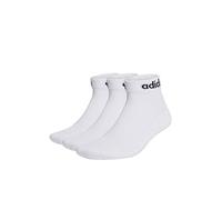 adidas Sportswear Unisex 3 Pack Cushioned Linear Ankle Socks - White, White/Black, Size Xs, Men White/Black
