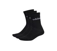 adidas Sportswear Unisex 3 Pack Cushioned Linear Crew Socks, Black/White, Size M, Men Black/White
