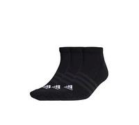 adidas Unisex Cushioned Sportswear 3 Pairs No Show Socks, Black/White, XS