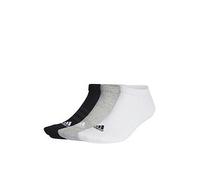 adidas Sportswear Unisex 3 Pack Cushioned Low Socks - White/Grey/Black, Med Grey Heather/White/Black, Size L, Men Med Grey Heather/White/Black