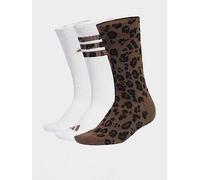 adidas Sportswear Unisex 3 Pack Leopard Print Socks, Multi, Size 12.5-1, Women Print