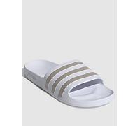 adidas Sportswear Unisex Adilette Aqua Sliders - White/Silver, White, Size 10, Women White