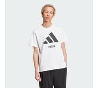 adidas Sportswear Unisex Paris Tee - White Cotton - Size X-Small