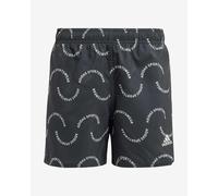 adidas Sportswear Wave Print CLX Swim Shorts Black White Kids - 116